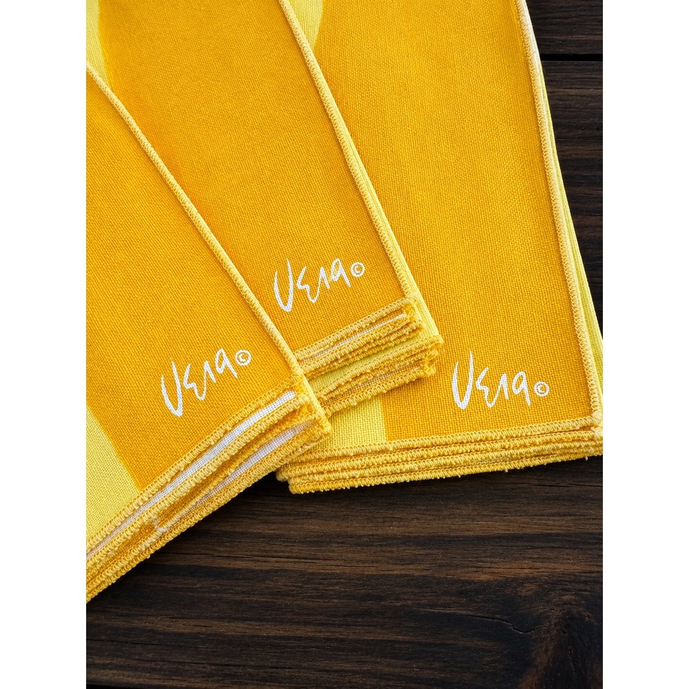 Vera Neumann Napkins Unisex 15x16 Yellow Good MCM Striped Linen Set of 3